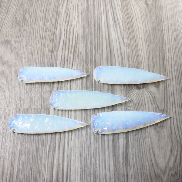 5 Opalite Ornamental Spearheads  #9658      Arrowhead