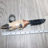 Deer Foot Handle Glass Blade Ornamental Knife #34166    Mountain Man Knife