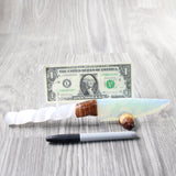 Selenite Spiral Handle Opalite Blade Ornamental Knife #3658     Mountain Man Knife