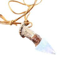 Antler Crown Handle Opalite  Blade Knife Necklace  #5658  Mountain Man Necklace