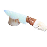Mink Skull Handle Opalite Blade Ornamental Knife #07466     Mountain Man Knife