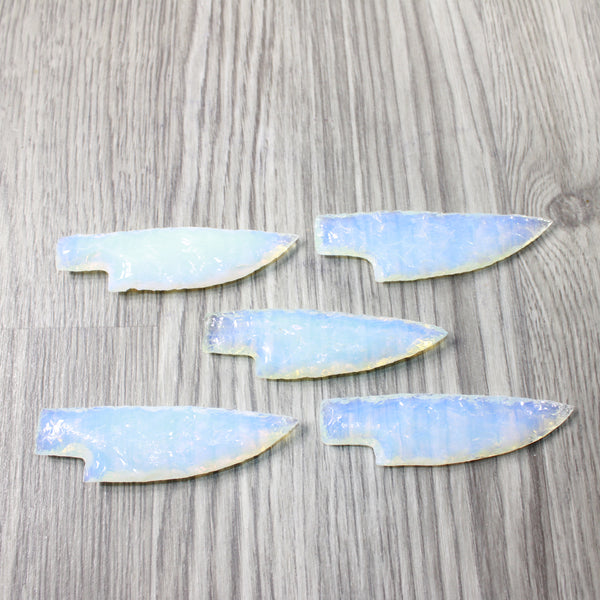 5 Small Opalite Ornamental Knife Blades  #6658    Mountain Man Knife