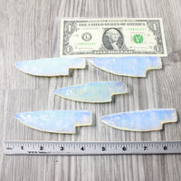 5 Small Opalite Ornamental Knife Blades  #6658    Mountain Man Knife