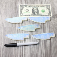 5 Small Opalite Ornamental Knife Blades  #6658    Mountain Man Knife