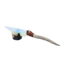 Reindeer Antler Handle Opalite Blade Ornamental Knife #1758     Mountain Man Knife