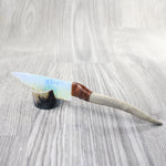 Reindeer Antler Handle Opalite Blade Ornamental Knife #1758     Mountain Man Knife