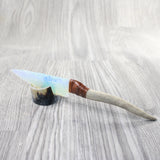 Reindeer Antler Handle Opalite Blade Ornamental Knife #1758     Mountain Man Knife