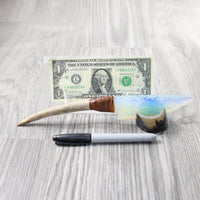 Reindeer Antler Handle Opalite Blade Ornamental Knife #1758     Mountain Man Knife