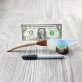 Reindeer Antler Handle Opalite Blade Ornamental Knife #1758     Mountain Man Knife