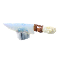 Mink Skull Handle Opalite Blade Ornamental Knife #3758     Mountain Man Knife