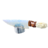 Mink Skull Handle Opalite Blade Ornamental Knife #3758     Mountain Man Knife