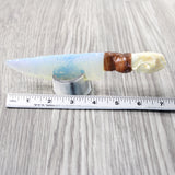 Mink Skull Handle Opalite Blade Ornamental Knife #3758     Mountain Man Knife