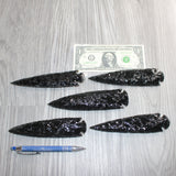 5 Obsidian Ornamental Spearheads  #166     Arrowhead