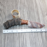 Impala Horn Handle Stone Blade Ornamental Knife #05766    Mountain Man Knife