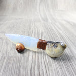 Puffer Fish Handle Opalite Blade Ornamental Knife #6758     Mountain Man Knife