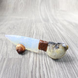 Puffer Fish Handle Opalite Blade Ornamental Knife #6758     Mountain Man Knife