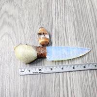 Puffer Fish Handle Opalite Blade Ornamental Knife #6758     Mountain Man Knife