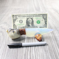 Puffer Fish Handle Opalite Blade Ornamental Knife #6758     Mountain Man Knife