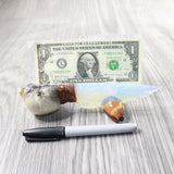 Puffer Fish Handle Opalite Blade Ornamental Knife #6758     Mountain Man Knife