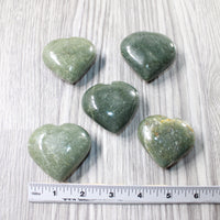5 Aventurine Hearts Combined Weight of   540  Grams   #9758    Gemstone Hearts