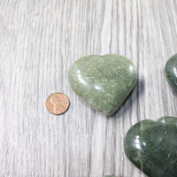 5 Aventurine Hearts Combined Weight of   540  Grams   #9758    Gemstone Hearts