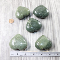 5 Aventurine Hearts Combined Weight of   540  Grams   #9758    Gemstone Hearts