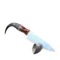 Springbok Horn Handle Opalite Blade Ornamental Knife #6758     Mountain Man Knife
