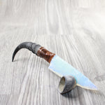 Springbok Horn Handle Opalite Blade Ornamental Knife #6758     Mountain Man Knife