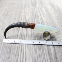 Springbok Horn Handle Opalite Blade Ornamental Knife #6758     Mountain Man Knife