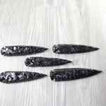 5 Obsidian Ornamental Spearheads  #7758     Arrowhead