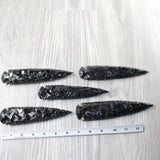 5 Obsidian Ornamental Spearheads  #7758     Arrowhead