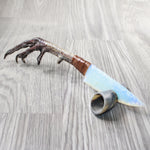 Turkey Foot Handle Opalite Blade Ornamental Knife #1758     Mountain Man Knife