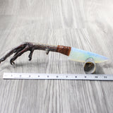 Turkey Foot Handle Opalite Blade Ornamental Knife #1758     Mountain Man Knife