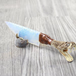 Rattlesnake Head Handle Opalite Blade Ornamental Knife #4858     Mountain Man Knife