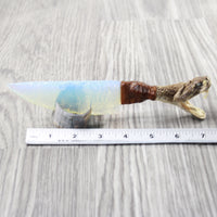 Rattlesnake Head Handle Opalite Blade Ornamental Knife #4858     Mountain Man Knife
