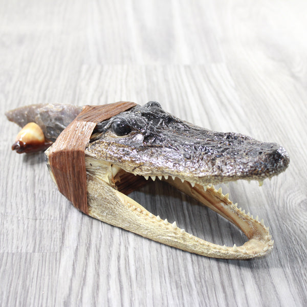 Alligator Head Handle Stone Blade Ornamental Knife #7858    Mountain Man Knife