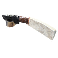 Moose Antler Handle Obsidian Blade Ornamental Knife #1548 Mountain Man Knife