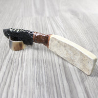Moose Antler Handle Obsidian Blade Ornamental Knife #1548 Mountain Man Knife