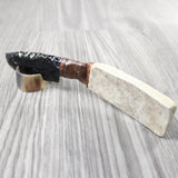 Moose Antler Handle Obsidian Blade Ornamental Knife #1548 Mountain Man Knife