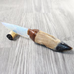 Deer Foot Handle Opalite Blade Ornamental Knife #7858     Mountain Man Knife