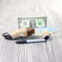 Deer Foot Handle Opalite Blade Ornamental Knife #7858     Mountain Man Knife