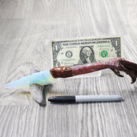 Turkey Foot Handle Opalite Blade Ornamental Knife #7858     Mountain Man Knife