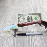 Turkey Foot Handle Opalite Blade Ornamental Knife #7858     Mountain Man Knife