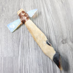 Deer Foot Handle Opalite Head Ornamental Tomahawk #4858    Mountain Man Knife Axe Hatchet