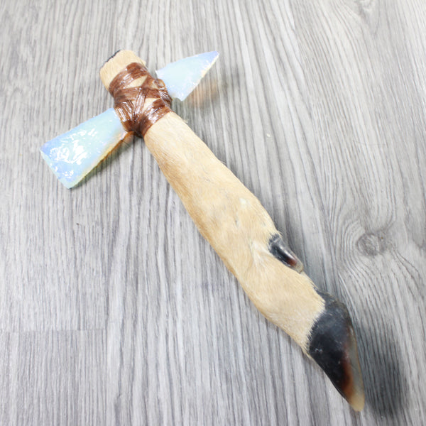 Deer Foot Handle Opalite Head Ornamental Tomahawk #4858    Mountain Man Knife Axe Hatchet