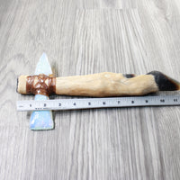 Deer Foot Handle Opalite Head Ornamental Tomahawk #4858    Mountain Man Knife Axe Hatchet