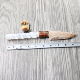 Selenite Spiral Handle Stone Blade Ornamental Knife #8858    Mountain Man Knife