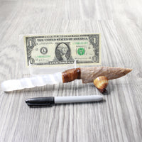 Selenite Spiral Handle Stone Blade Ornamental Knife #8858    Mountain Man Knife