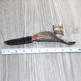 Goat Horn Handle Obsidian Blade Ornamental Knife #22566  Mountain Man Knife