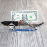 Goat Horn Handle Obsidian Blade Ornamental Knife #22566  Mountain Man Knife